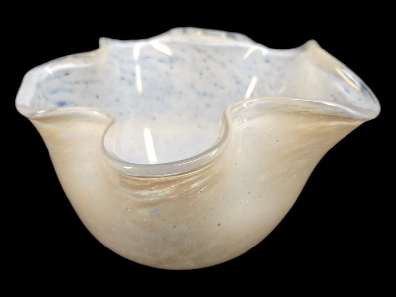 Handgjord Glasvas från Åhus – Unikt Designföremål från 1981