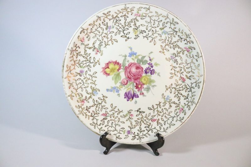 Stort fat med blomdekor, 31cm
