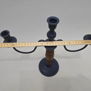 Elegant Trearmad Ljusstake i Metall och Trä (35 cm)