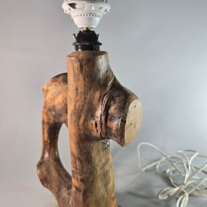 Vintage Skulpturell Trälampa från 1960-talet