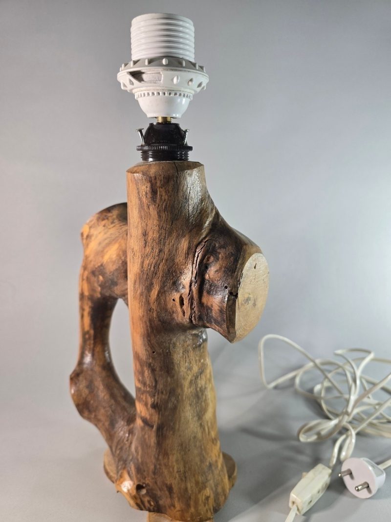Vintage Skulpturell Trälampa från 1960-talet