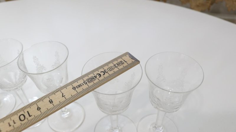Glasservis med graverad dekor - 6st
