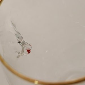 5st Tumblerglas, drickglas, intryckt ansikte och guldkant
