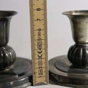 Swedish Grace Ljusstakar i Nysilver – Elegant Par från 1930/40-talet