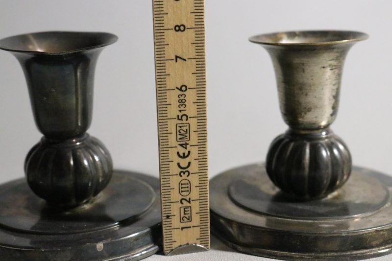 Swedish Grace Ljusstakar i Nysilver – Elegant Par från 1930/40-talet
