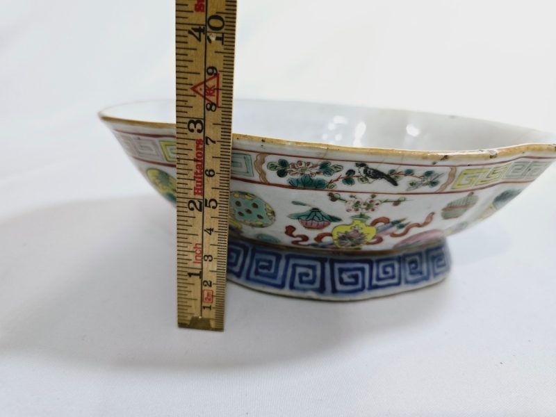 SKÅLFAT, Kina, porslin, 1800-tal, Tung Chih, höjd 7 cm, längd 20 cm