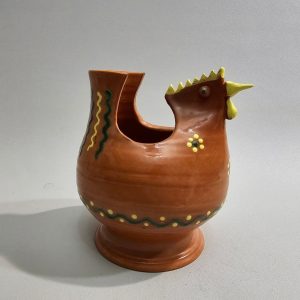 Vas i form av höna, glaserad lergods, Allmoge,  Kullabygdens Keramik - Höganäs
