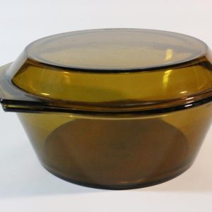 Arcopal Frankrike - vintage mörkt ugnsform i färgat glas