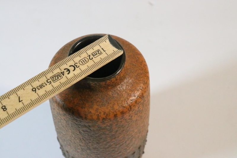 50t Haldensleben VEB keramik orange retro lava vas H23cm Germany Tyskland 3045B