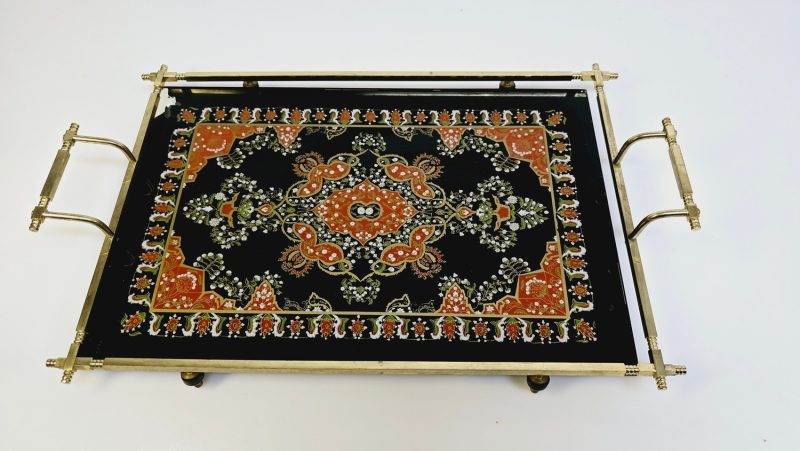 Elegant Vintage Serveringsbricka med Orientaliskt Motiv