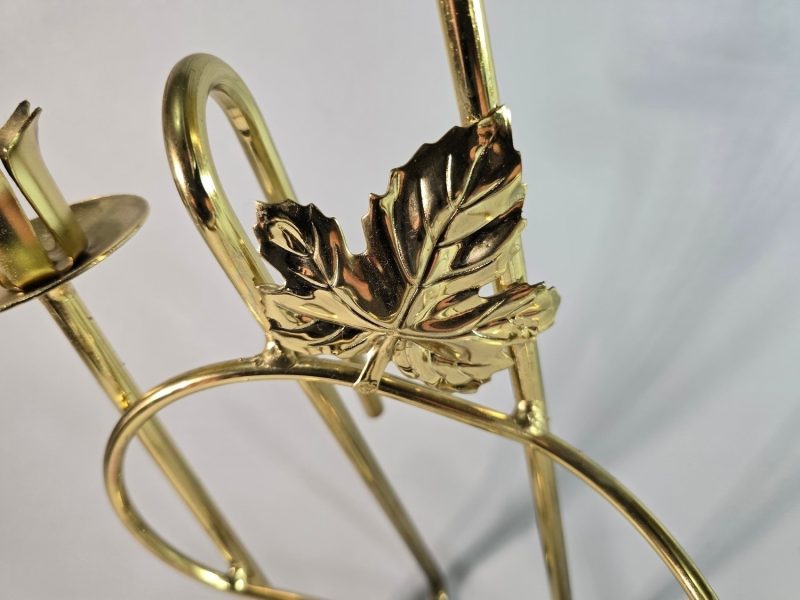 LJUSSTAKE, gulmetall, för två ljus, Made in Sweden