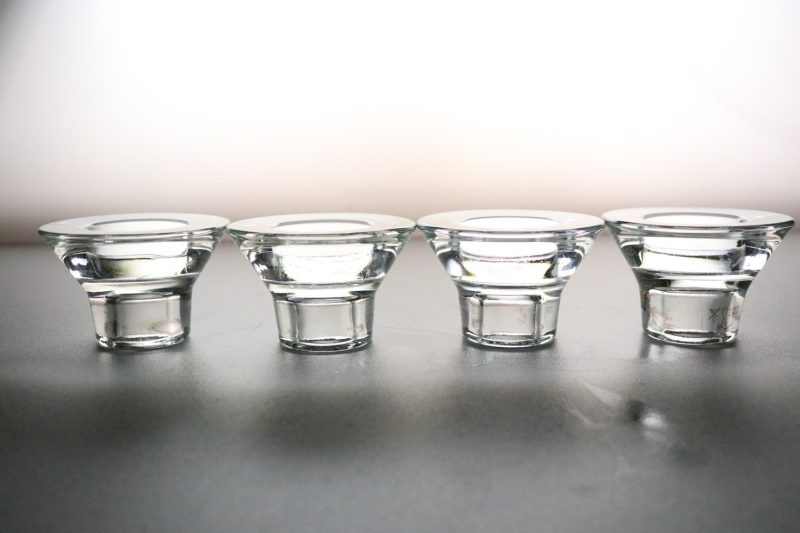 Eleganta Glas Ljusstakar/Ljuslyktor, 4st, Designade av K Hagberg och M Hagberg