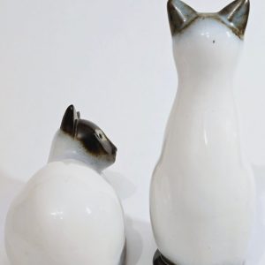 FIGURINER, 2 st. Stengods, siameskatter, Heinz Schlichting, Ego Lidköping