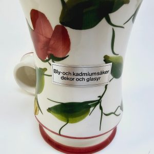 Handmålad vas med blommotiv – Olaria di Alcobaça, Portugal