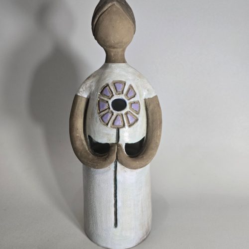 Dam figurin Elbogen, signerad EJ; Höjd 34cm