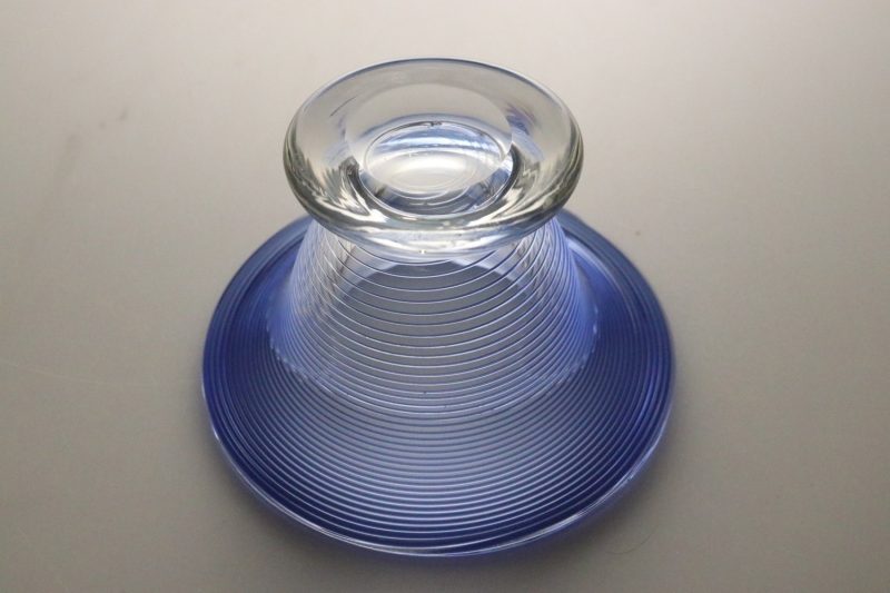 Handblåst Glas Skål – Blå Spiral – Unik Design