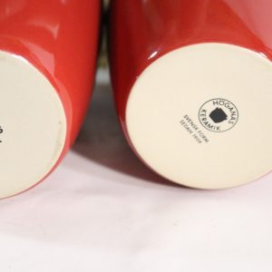 Stilrena Höganäs-keramikburkar med trälock – Skandinavisk designklassiker