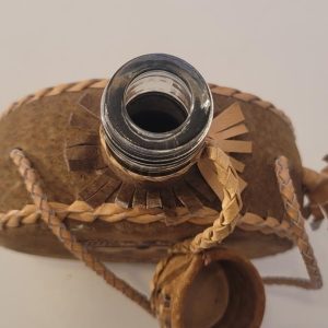 Saltflaska / Plunta i glas handarbete toligen skinn