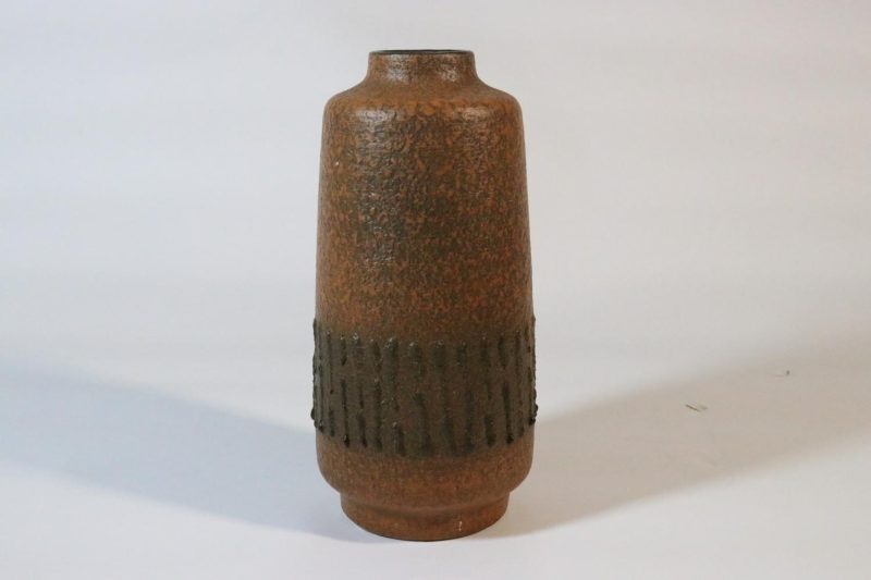 50t Haldensleben VEB keramik orange retro lava vas H23cm Germany Tyskland 3045B