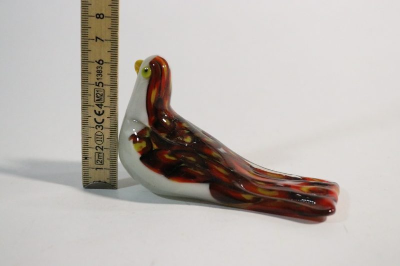 Handgjord Glasfågel – Vacker och Färgstark, 6,5 cm Hög