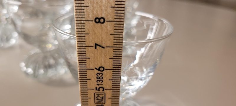 Glasservis 10 delar, Svensk Kristall, höjd: 7 cm, dekor med stjärnor