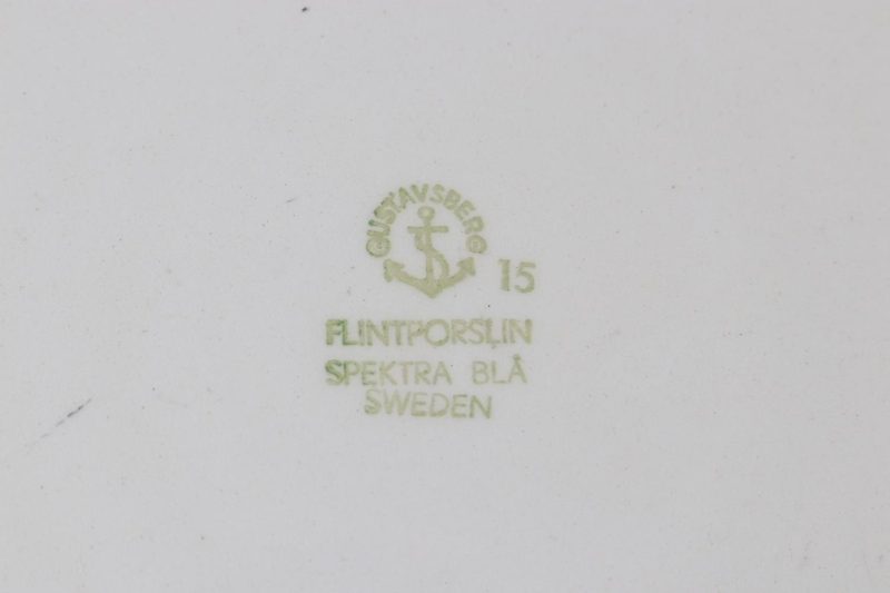 6st djupa tallrikar, Gustavsberg "spektra blå" - Raritet