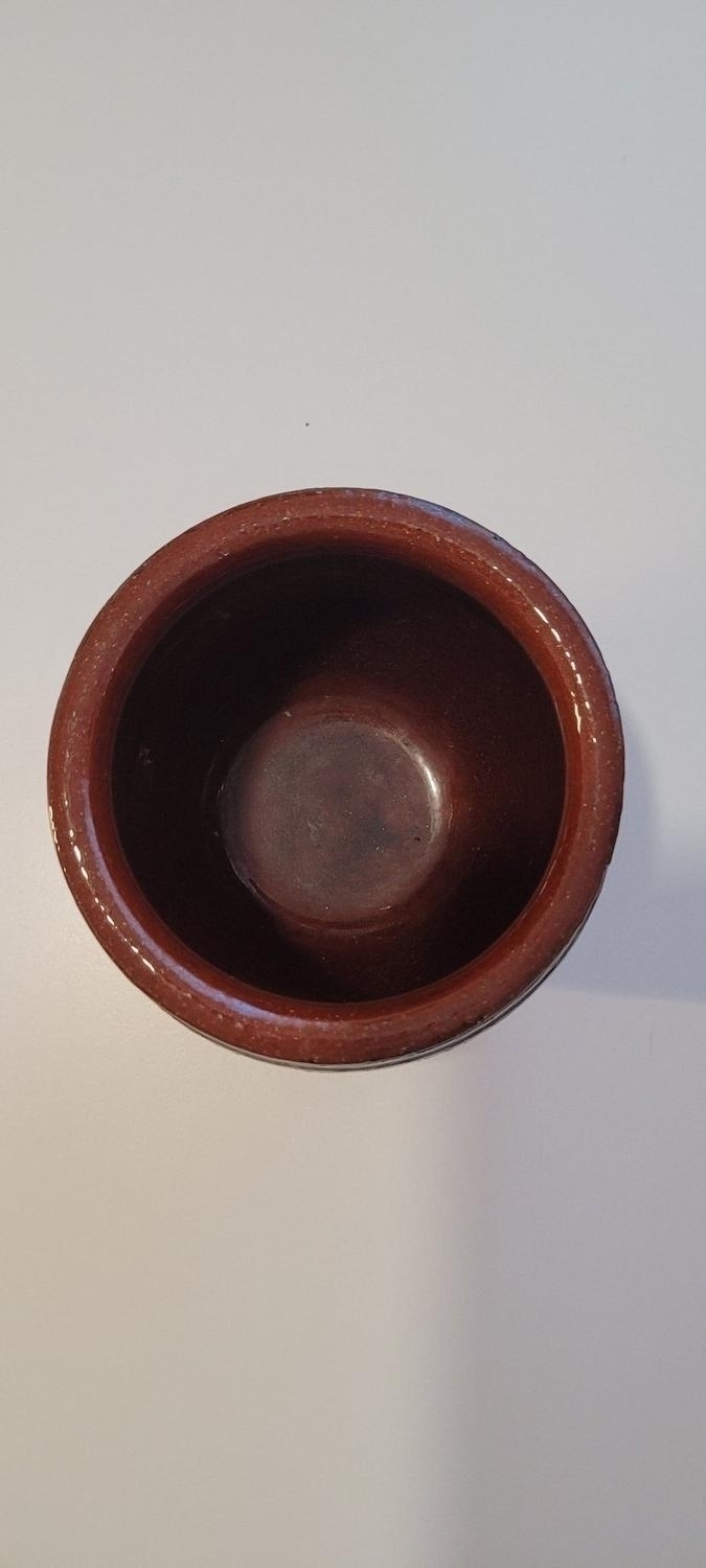 Handmålad vas / krus / burk, Steninge stengods, 12cm