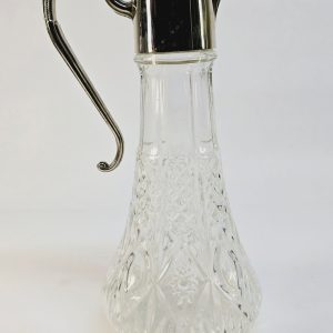 Elegant kristallkaraff med silverdetaljer – 29 cm, tillverkad i England