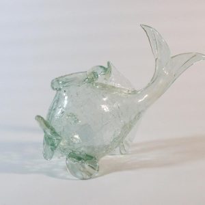 Fisk konstglas. Thure Berglund Stockholms Glasbruk, Skansen, "Skansenglas"
