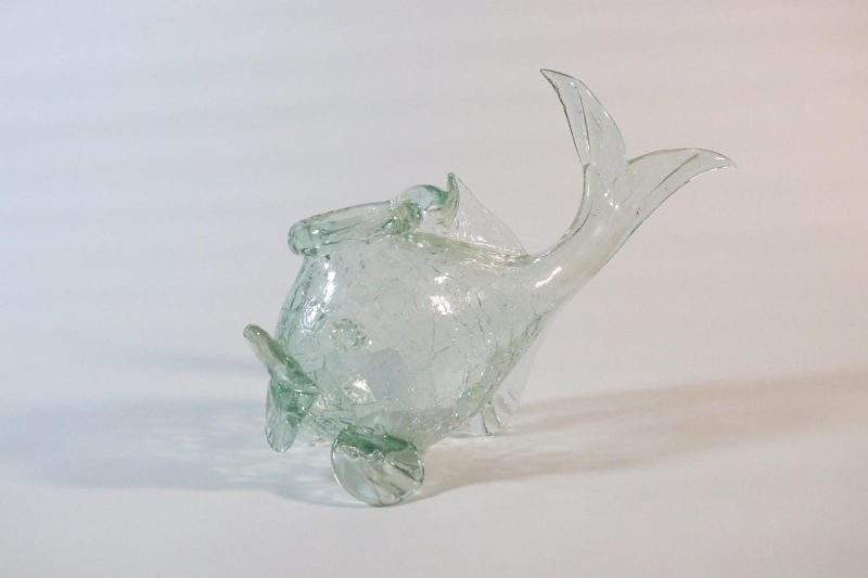 Fisk konstglas. Thure Berglund Stockholms Glasbruk, Skansen, "Skansenglas"
