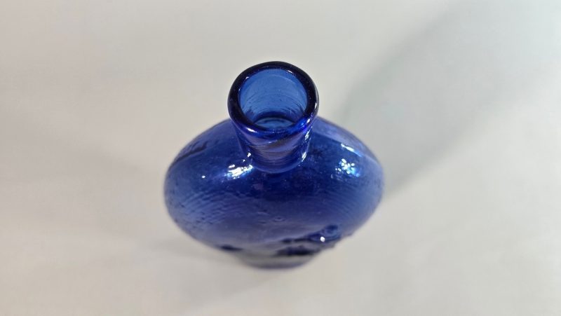 FLASKA / JAKTPLUNTA,glas, blå. Skandinavien. 18/1900-tal