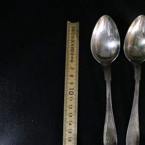 Set med 11 Vintage Skedar från Hörby i Extra Alpacca, NS