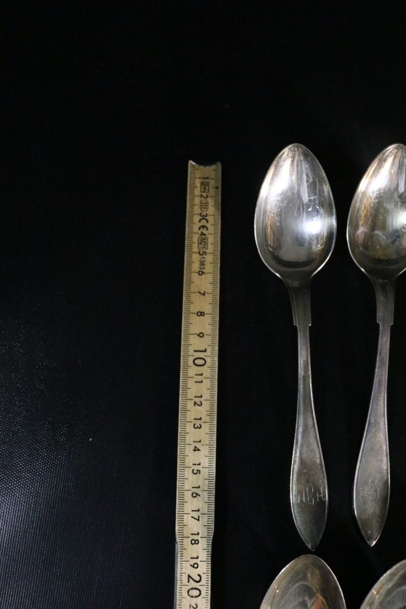 Set med 11 Vintage Skedar från Hörby i Extra Alpacca, NS
