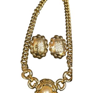 Lyxigt vintage smyckeset från Givenchy – Halsband och örhängen