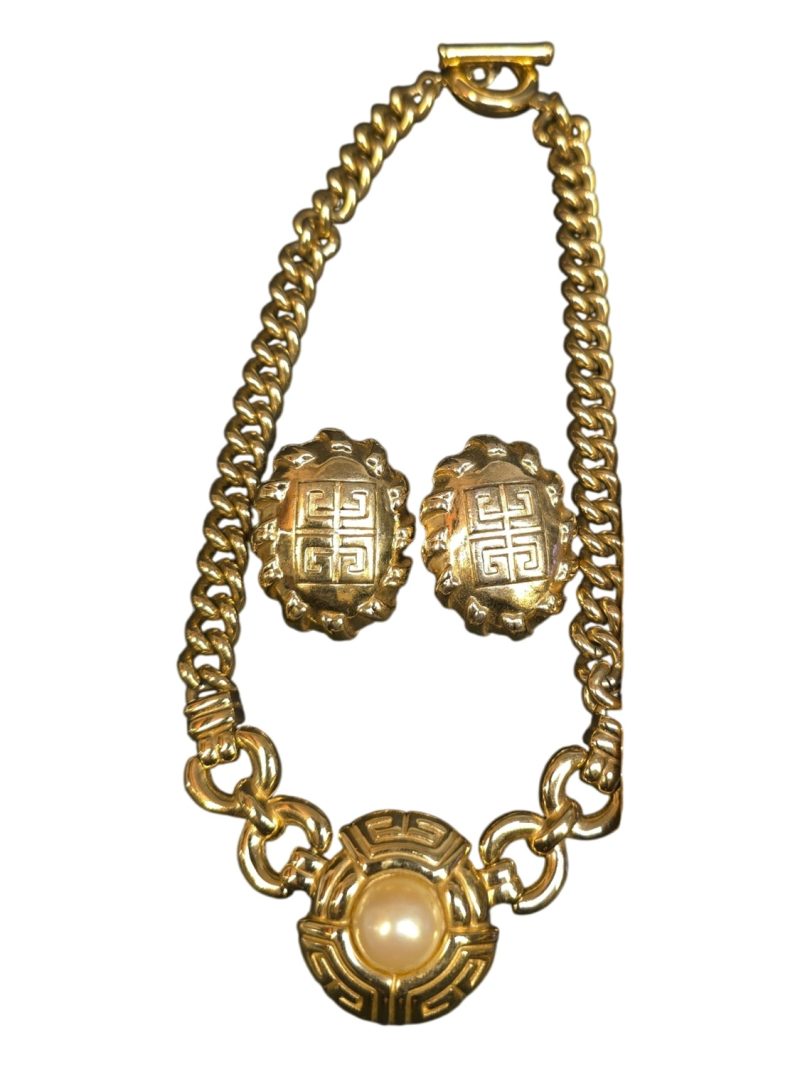 Lyxigt vintage smyckeset från Givenchy – Halsband och örhängen