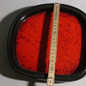 Vacker retrofat med röd glasyr – 23 cm