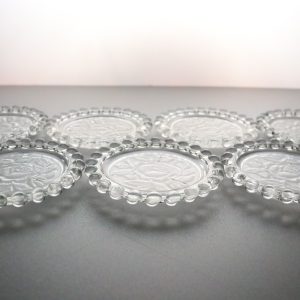 7st Vackra Klarglasunderlägg med Rosendekor – En Elegans för Ditt Hem