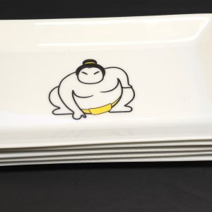 Set med 5 Rektangulära Tallrikar – Exxent, Modern Design med Sumo-motiv