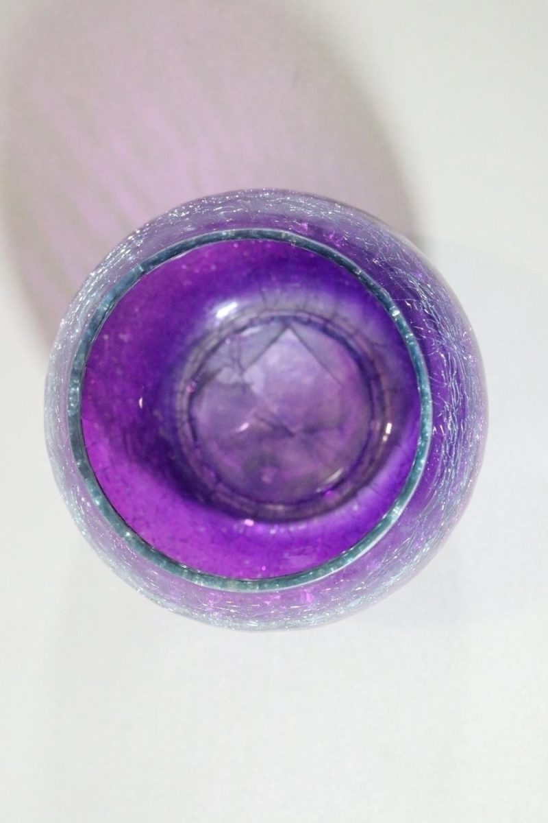 Ljuslykta i krackelerat glas, lila