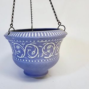 Vacker Hängkruka i Blått - Vintage Keramik, D 18,5 cm