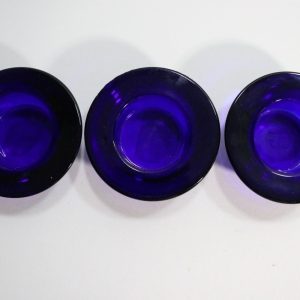 3st ljushållare, blå glas