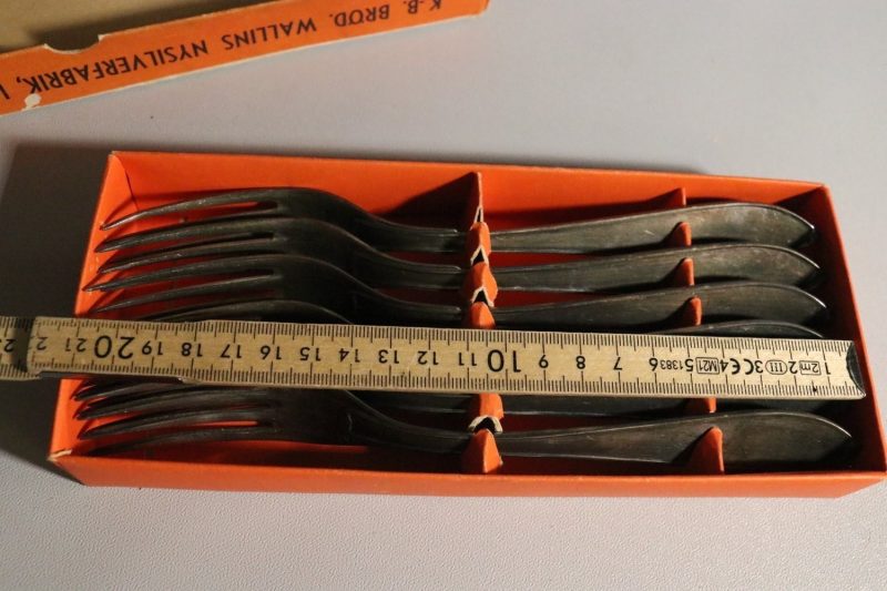 6st Svenska Spets Nysilvergafflar - Komplett Set i Originalförpackning Wallins