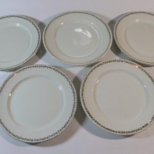 5st flata tallrikar Gefle "Guldros", nagg förekommer - 24cm