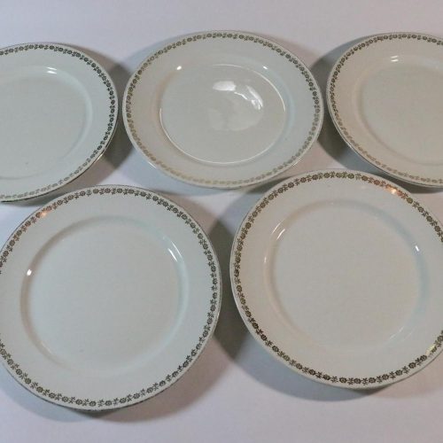 5st flata tallrikar Gefle "Guldros", nagg förekommer - 24cm