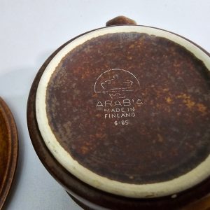 FRUKOSTMUGGAR / JUMBOMUGGAR / CHOKLADMUGGAR, Arabia, "Ruska", Glaserad stengods