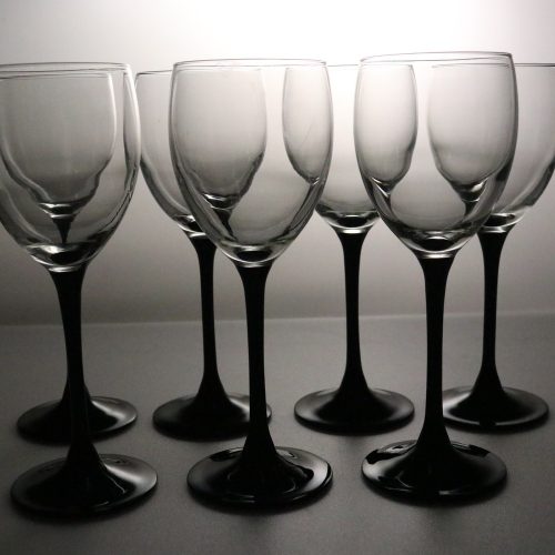 7st vinglas, Domino Signature Black från CRISTAL D'ARQUES-DURAND