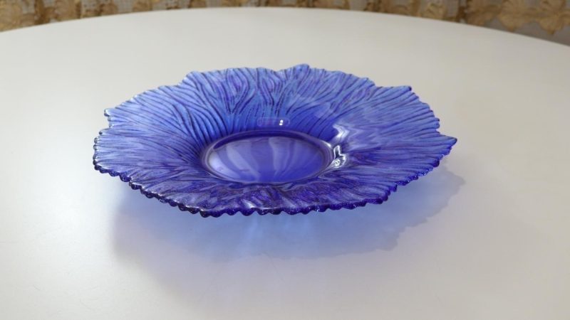 Glasfat, blå, D=31cm