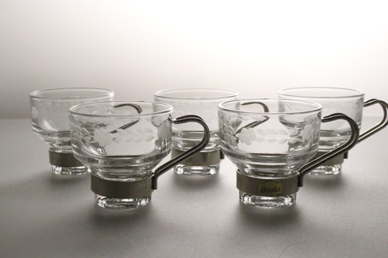 Kaffekoppar i glas, 5st - Handslipat Brooks