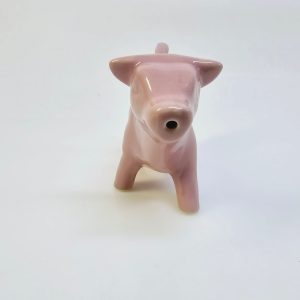 Charmig rosa porslindjur i form av en ko – retro vintage på sitt bästa!