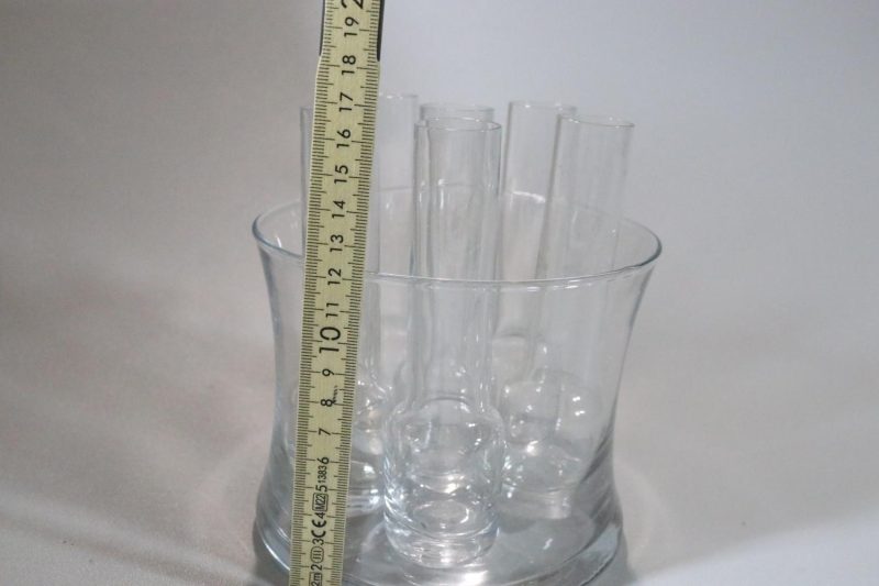 Isskål med 6 glas, Paul Revere Crystal,  Amerika